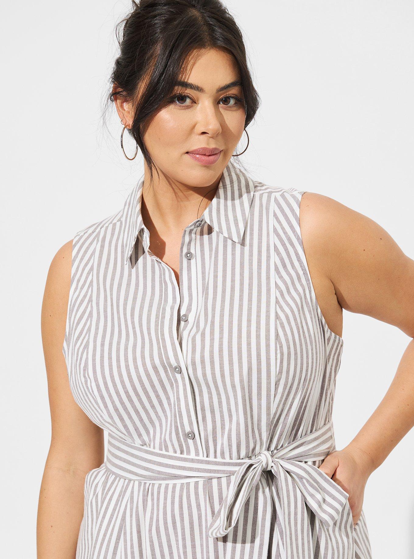 Plus Size Poplin Collared Shirt Dress Torrid