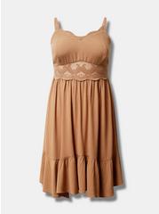 Plus Size Hanky Hem Mini Dress, TOBACCO BROWN, hi-res