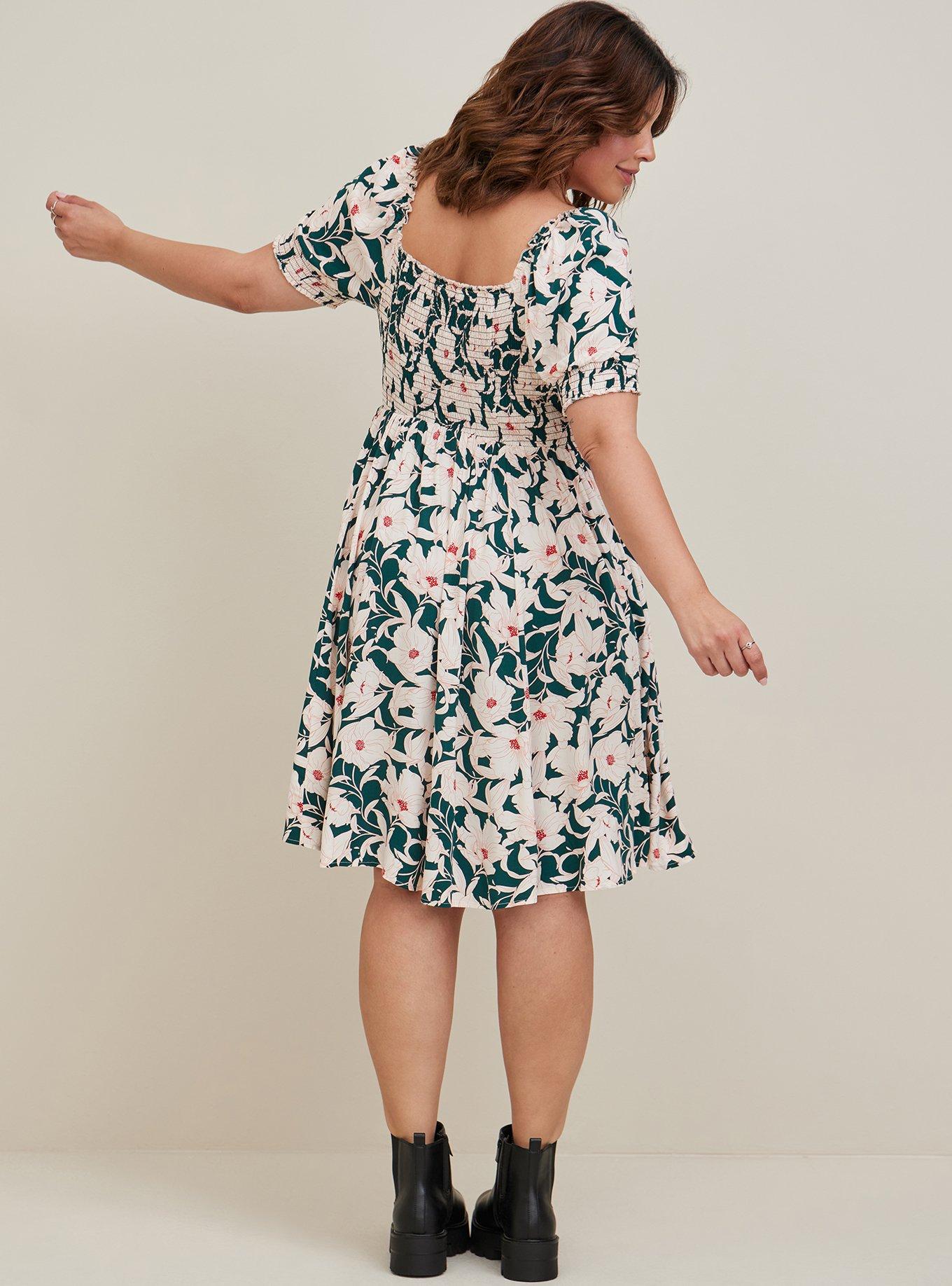 Plus Size - Mini Challis Smocked Dress - Torrid