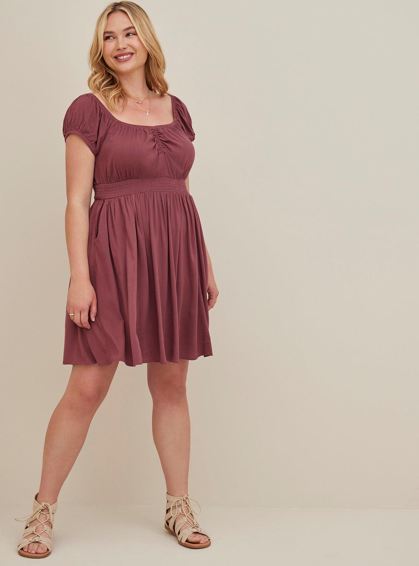 Plus Size - Mini Lenny Smocked Waist Dress - Torrid