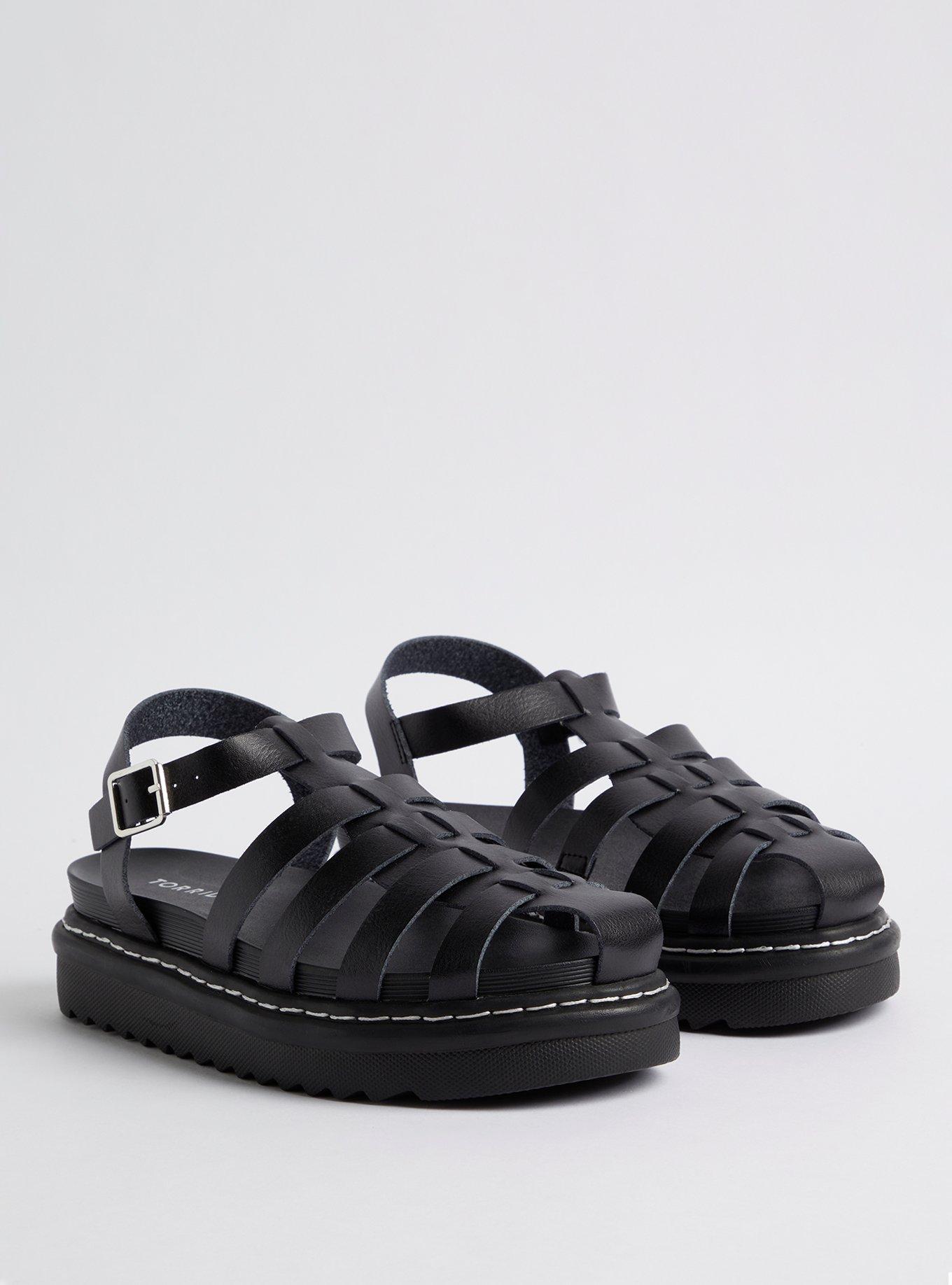 Plus Size - Platform Fisherman Sandal - Black (WW) - Torrid