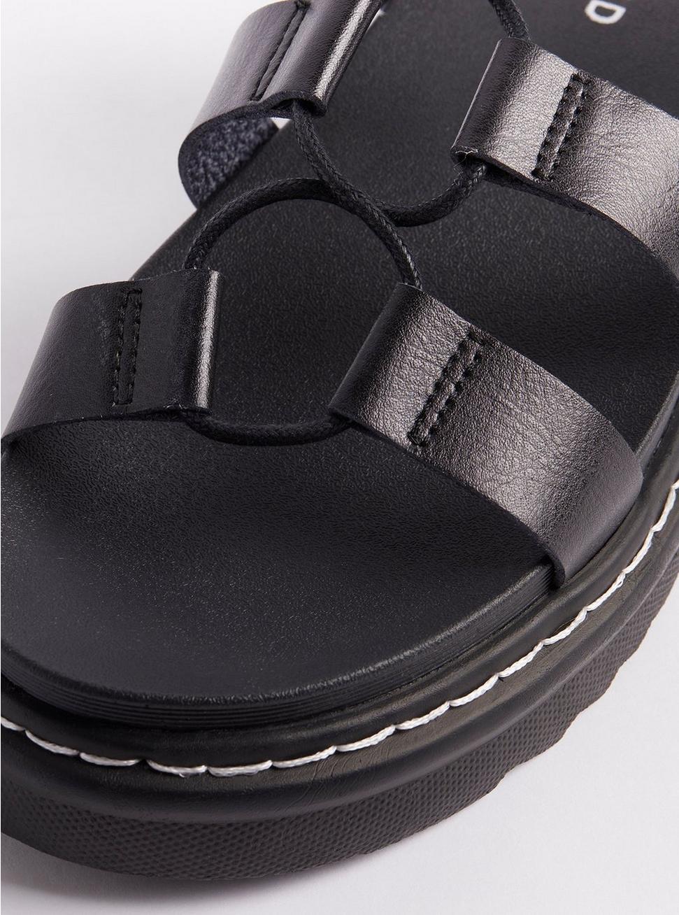 Plus Size Lace-Up Gladiator Sandal (WW), BLACK, alternate