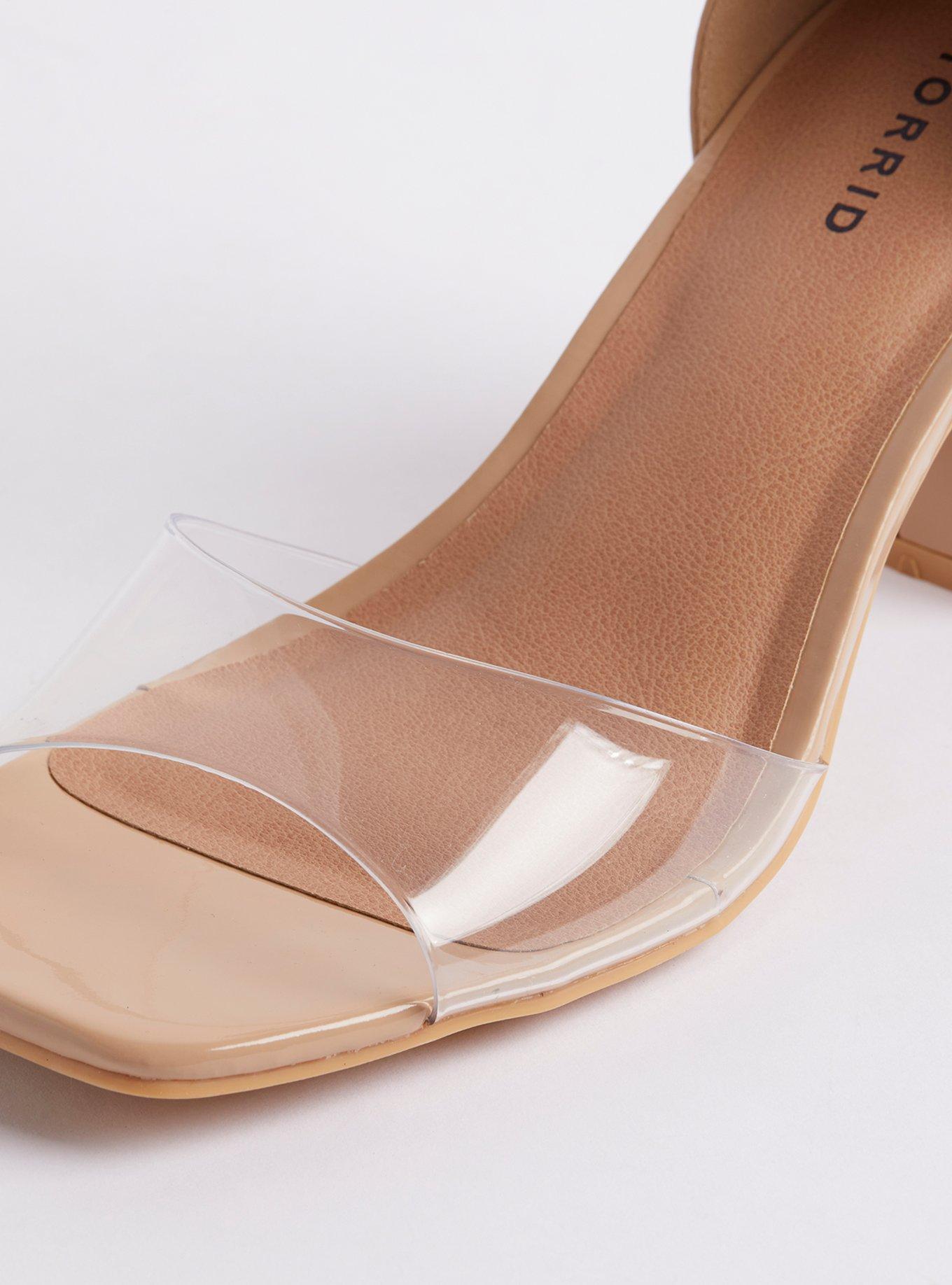 Clear heels hot sale wide width