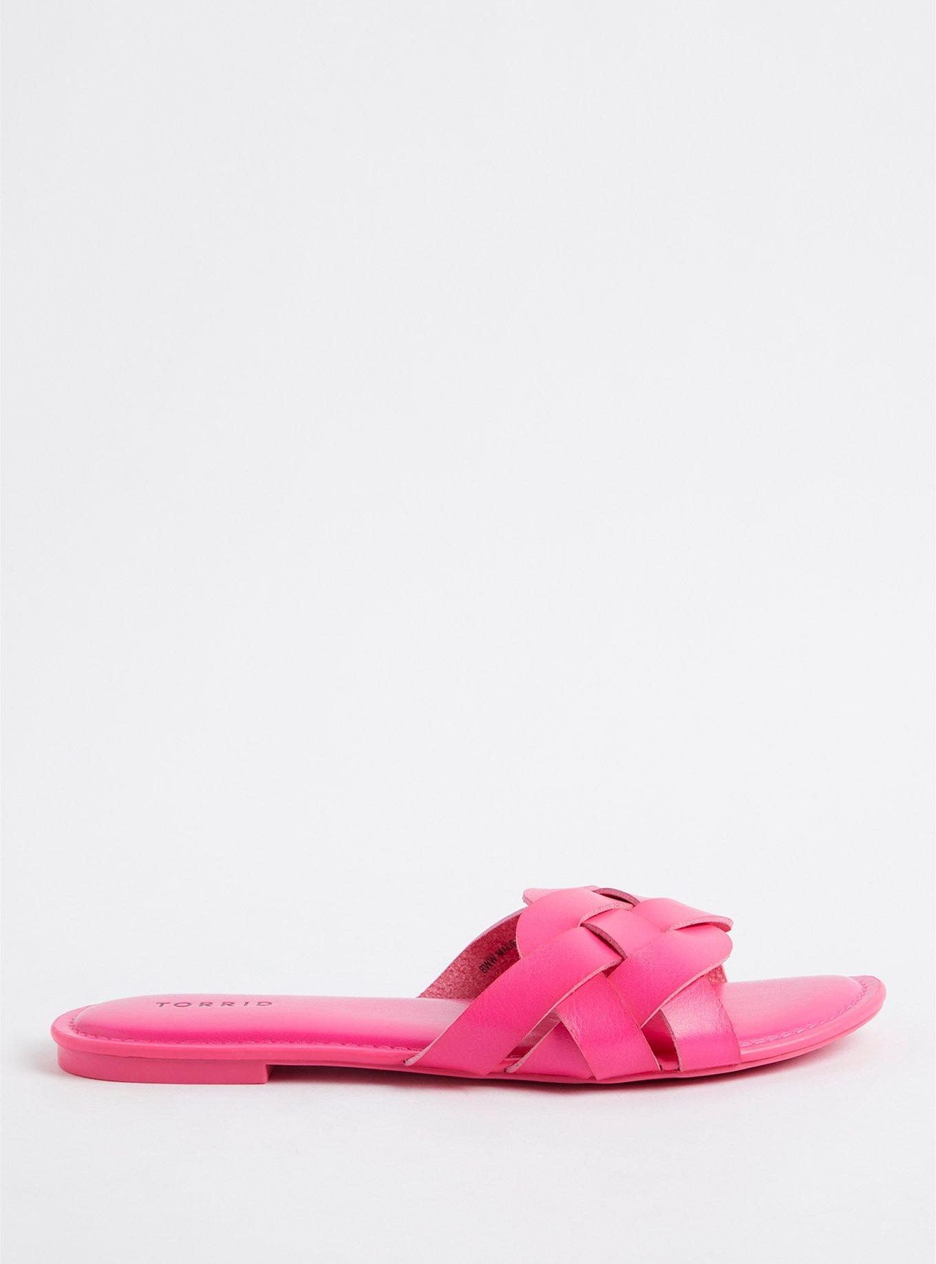 Plus Size Braided Slide - Hot Pink (WW), PINK, alternate