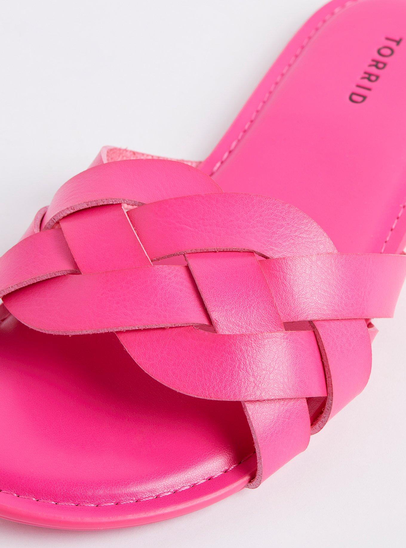 Plus Size Braided Slide - Hot Pink (WW), PINK, alternate