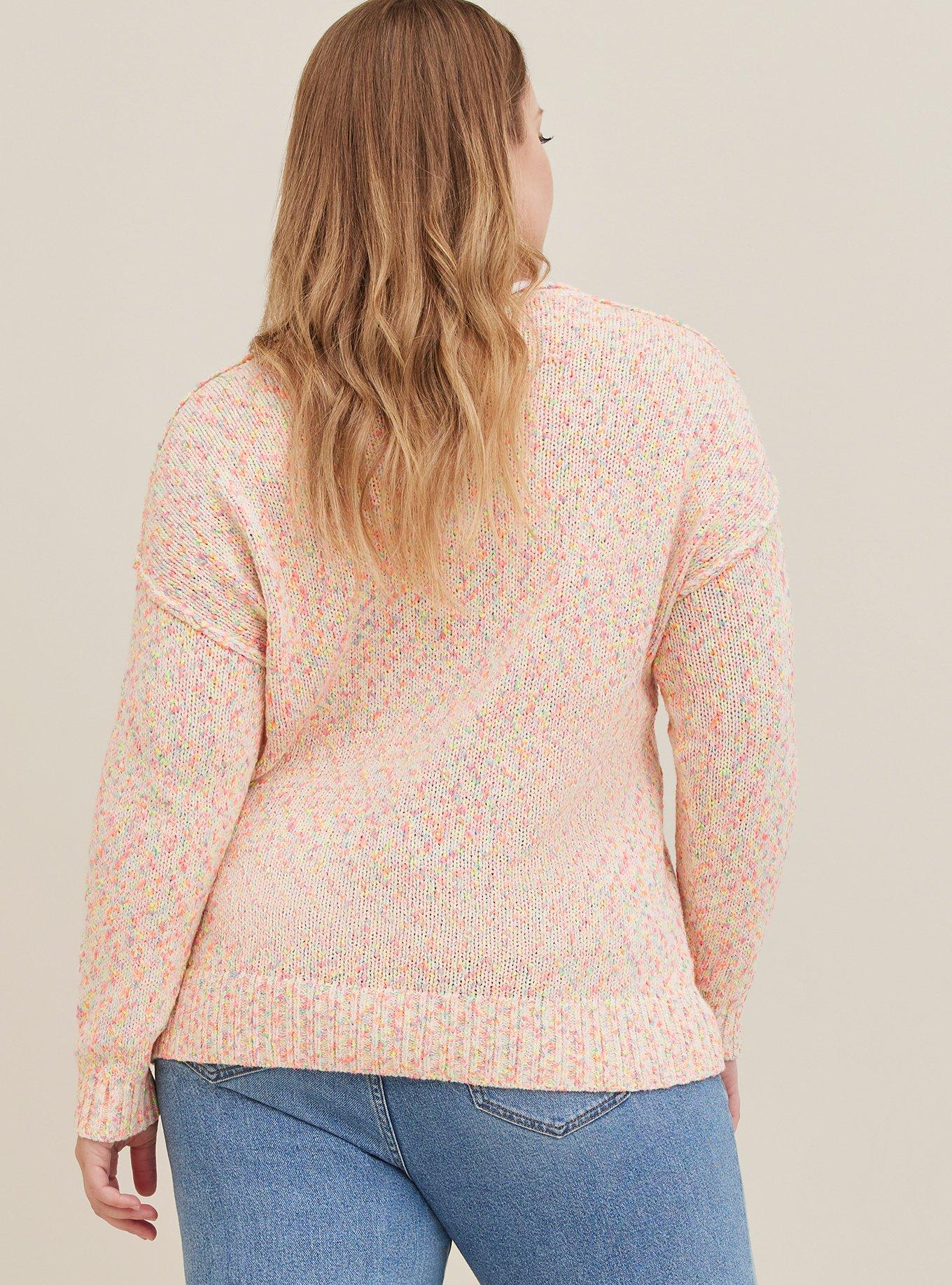 Plus Size - Pullover Sweater - Marled Cotton Flamingo Pink - Torrid