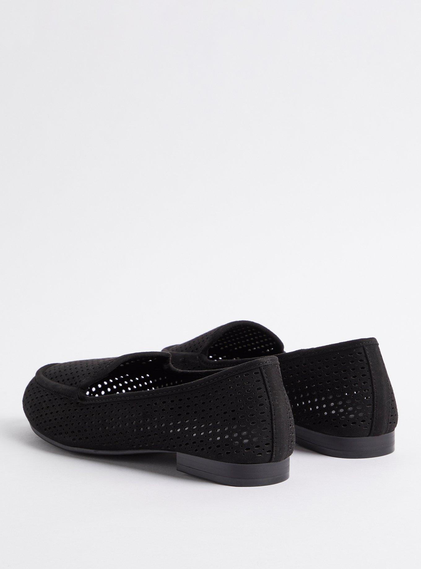 Plus Size Perforated Loafer (WW), BLACK, alternate