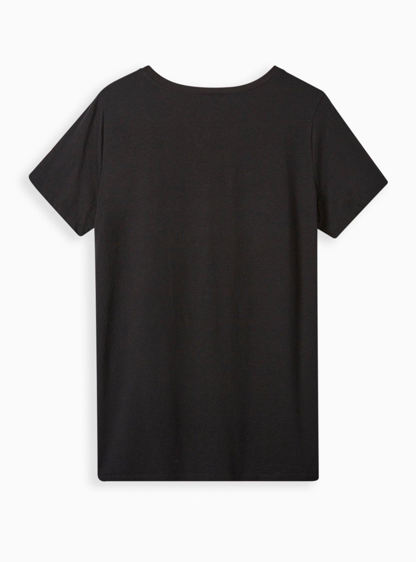 Aggretsuko Slim Fit Cotton Crew Neck Tee, DEEP BLACK, alternate