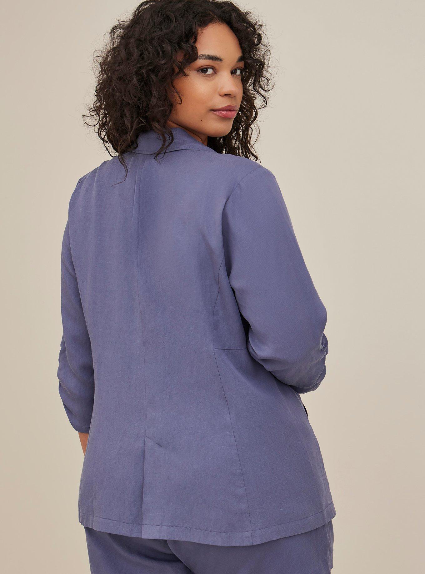 Blazer - Lyocell & Linen Blue , NIGHT SHADE, alternate