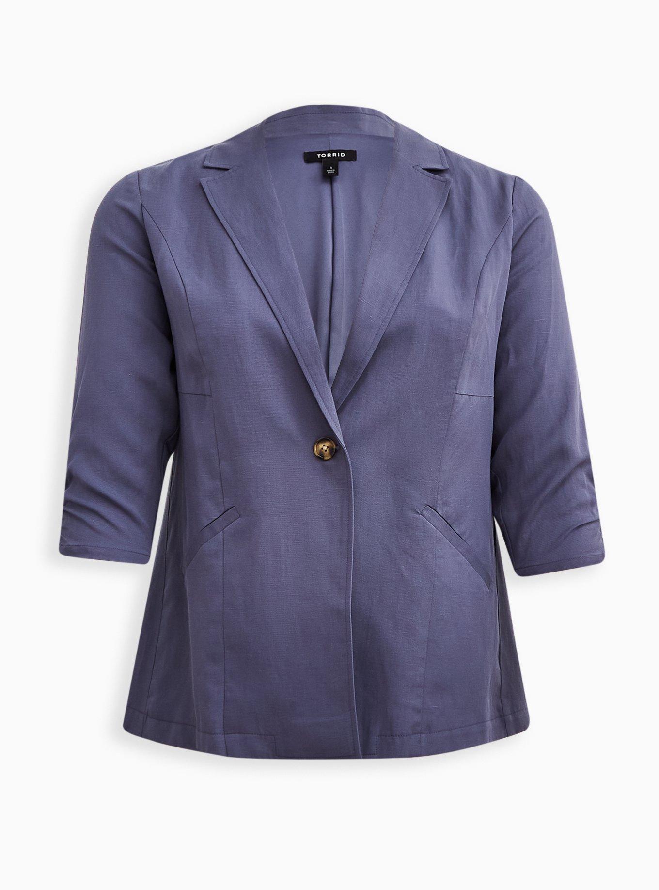 Blazer - Lyocell & Linen Blue , NIGHT SHADE, hi-res