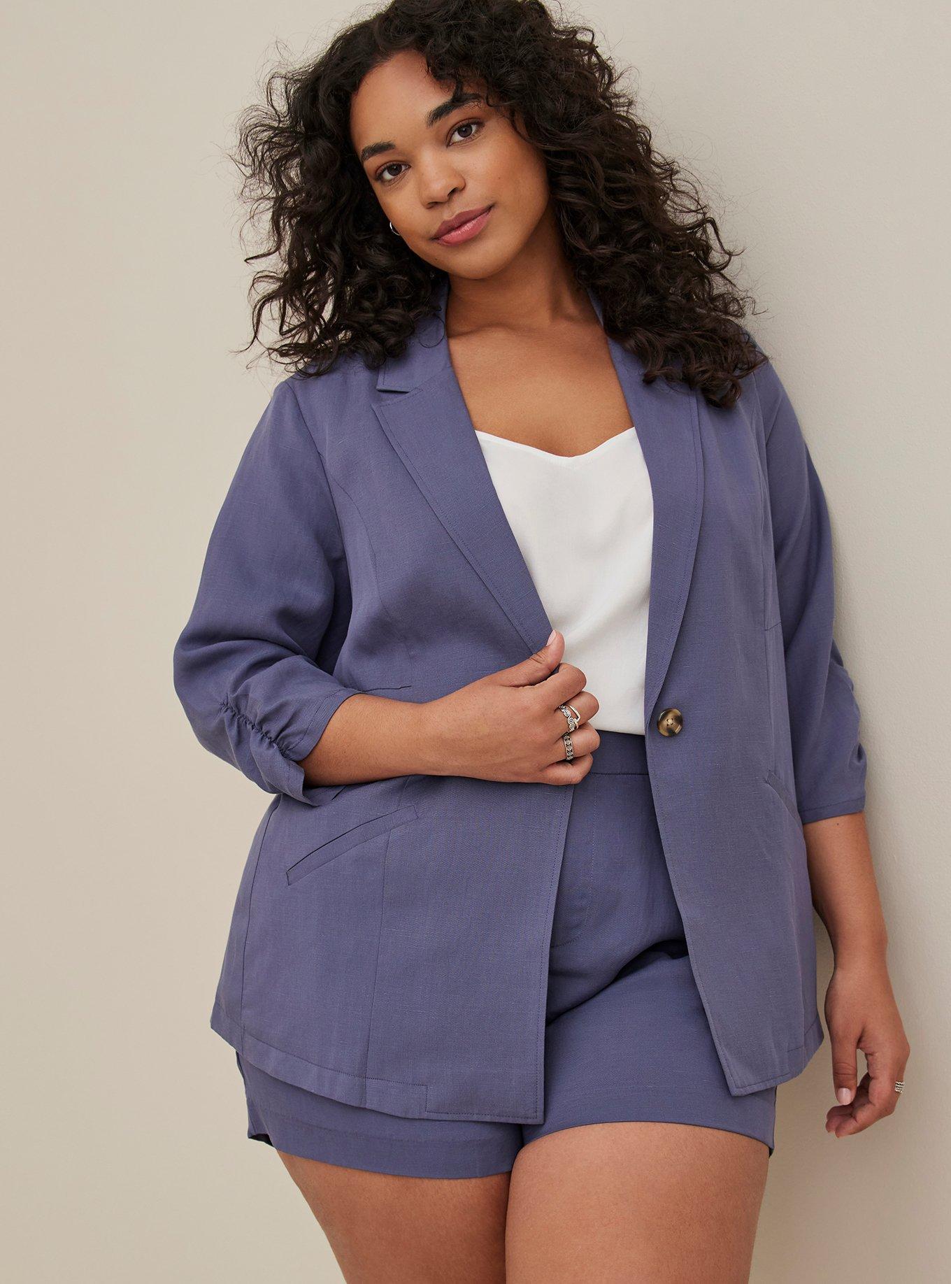 Blazer - Lyocell & Linen Blue , NIGHT SHADE, hi-res