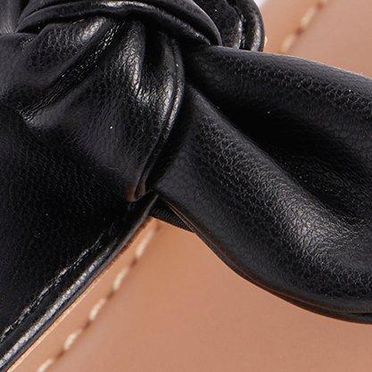 Plus Size Bow T-Strap Sandal - Black (WW), BLACK, swatch