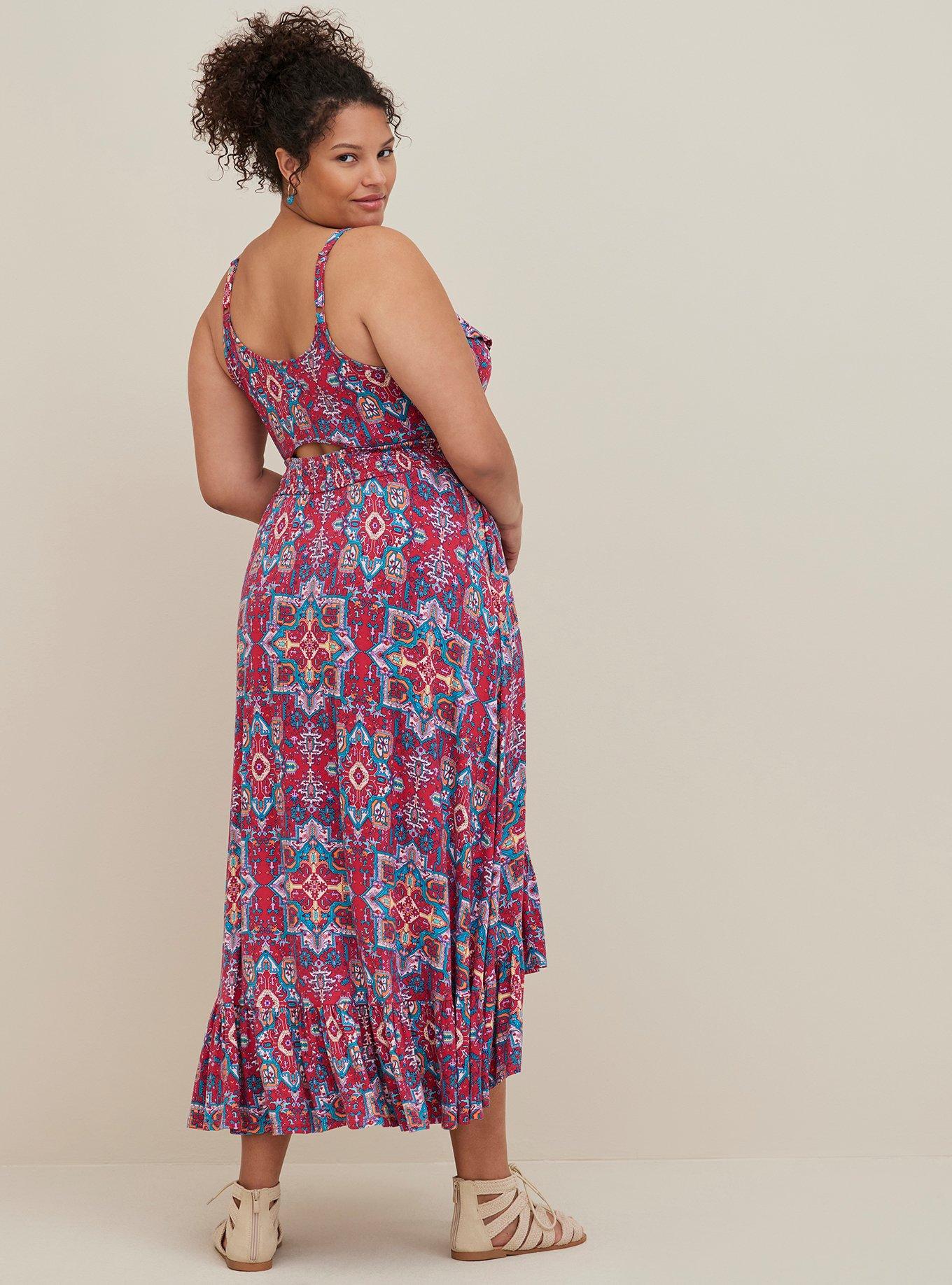 Ruffle Hi-Low Maxi Dress - Jersey Floral, FLORAL MULTI, alternate