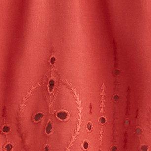 Plus Size Eyelet Pintuck Detail Top, RUST, swatch