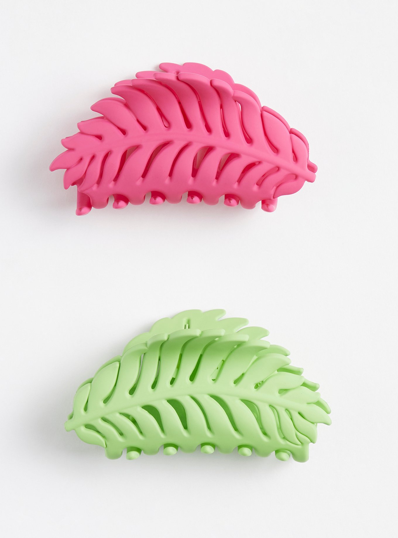 Plus Size - Leaf Claw Clips - Green & Pink - Torrid
