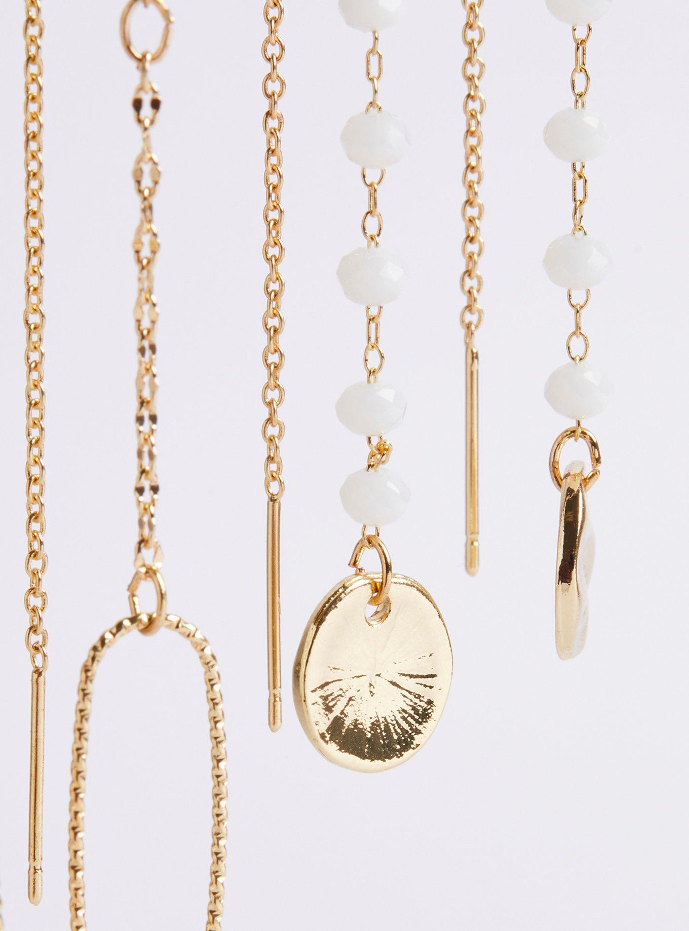 Plus Size Linear Threader Earring Set of 3 Gold Tone Torrid