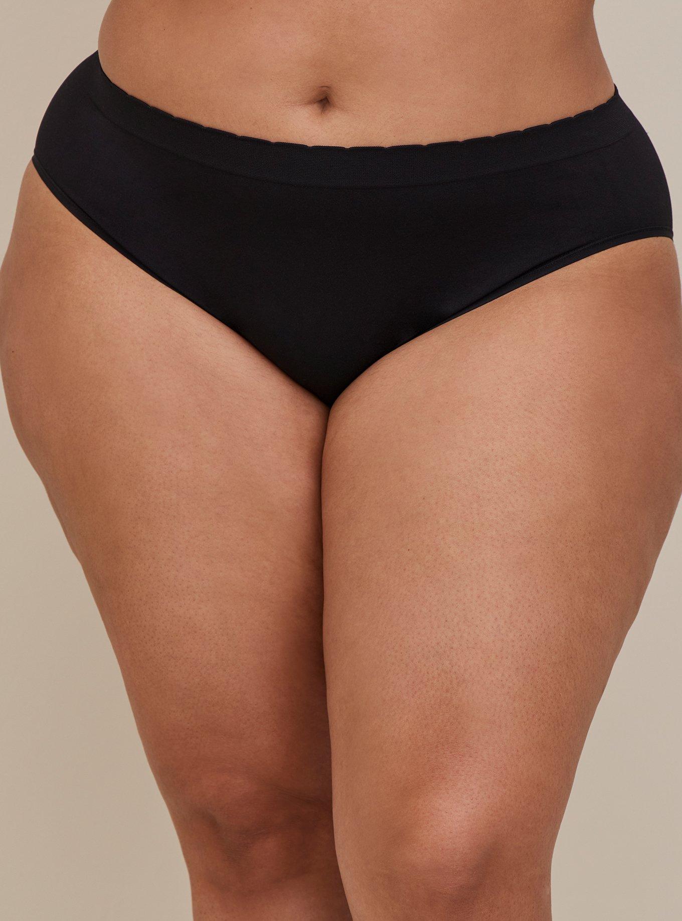 Seamless Smooth Mid-Rise Bikini Panty, RICH BLACK, alternate