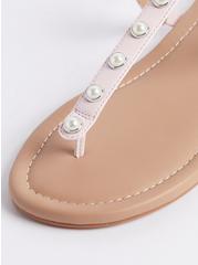 Plus Size Pearl T-Strap Sandal (WW), PINK, alternate