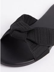 Plus Size Stretch Twist Bow Slide Sandal (WW), BLACK, alternate