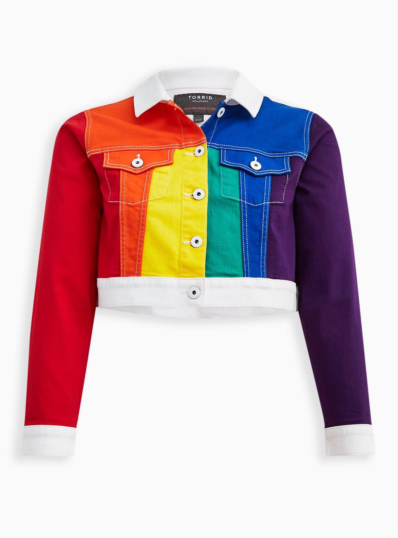 Plus Size - Always Proud Denim Jacket - Rainbow - Torrid