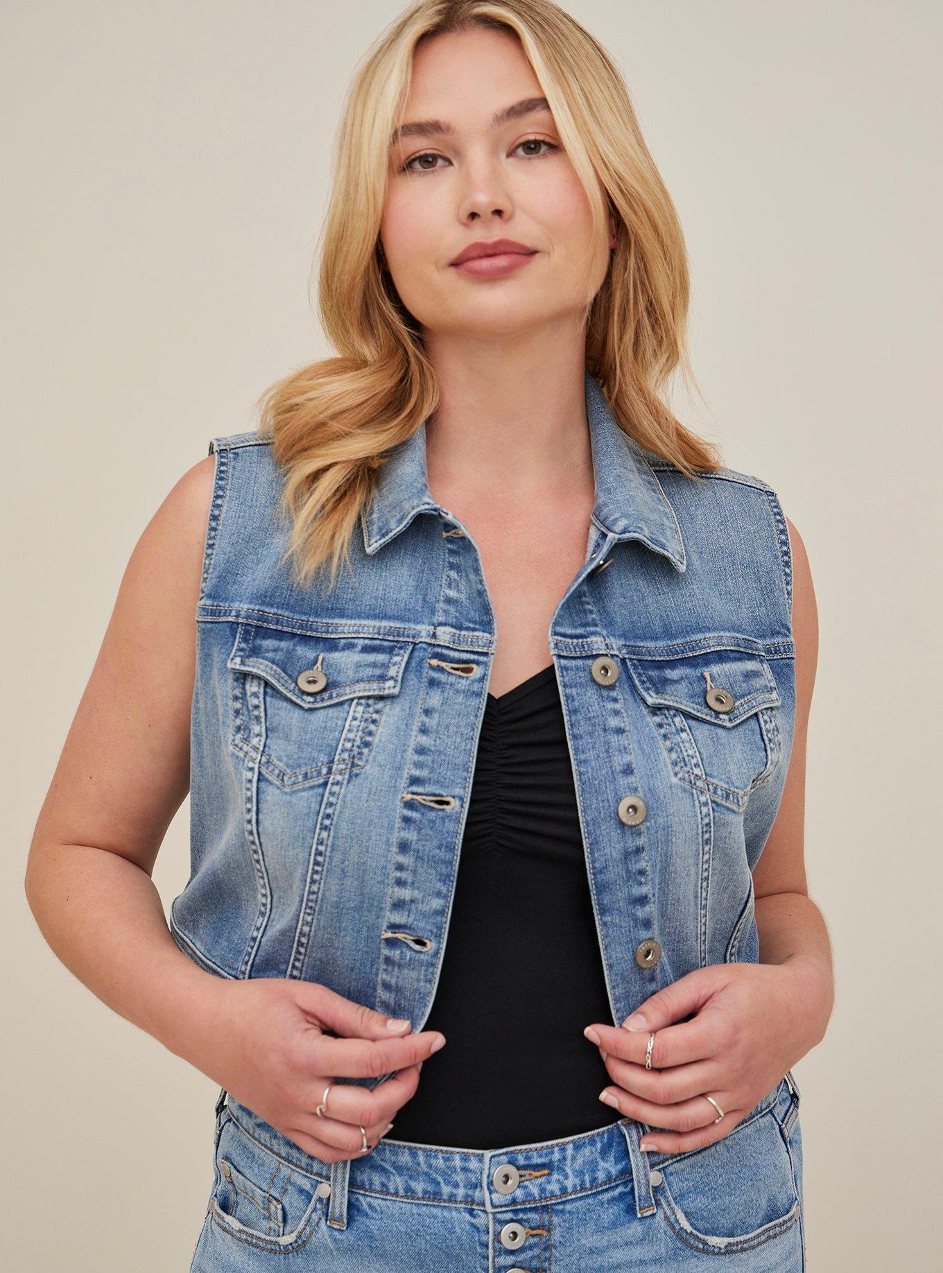 Denim Crop Vest, COUNTRY ROADS, hi-res