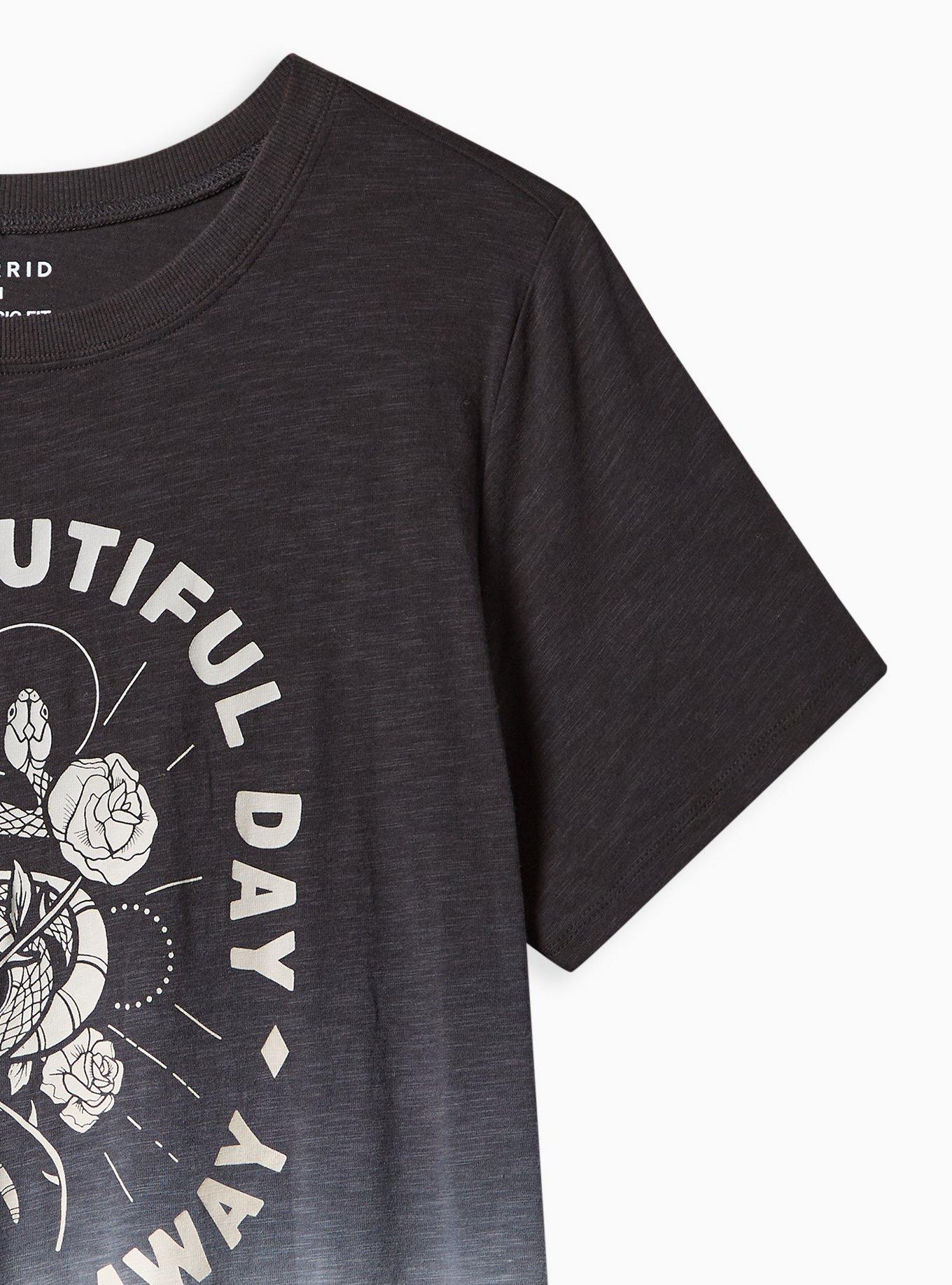 Plus Size Vintage Tee - Triblend Jersey Stay Away Ombre Black & White, DIP DYE, alternate