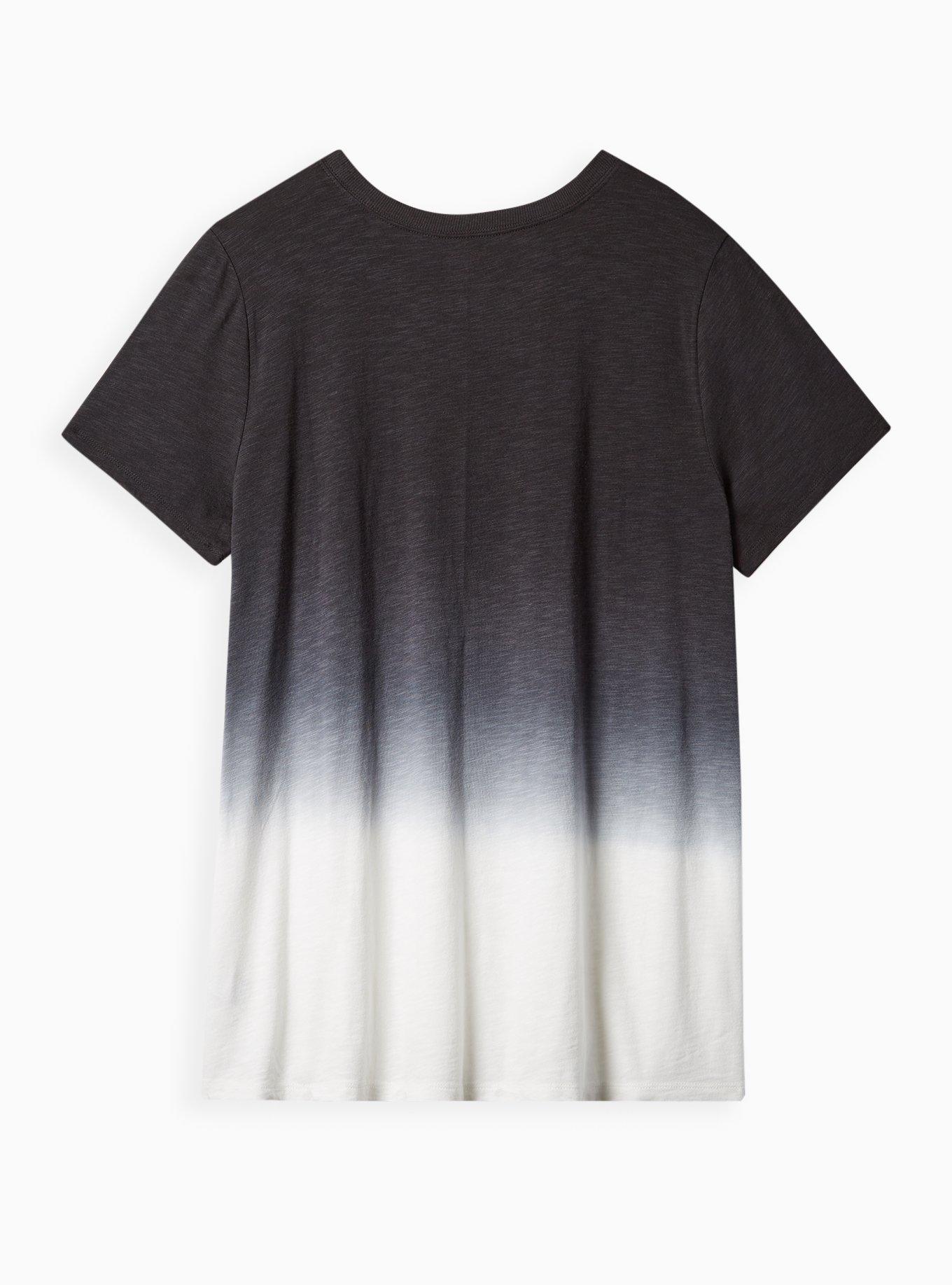 Plus Size Vintage Tee - Triblend Jersey Stay Away Ombre Black & White, DIP DYE, alternate