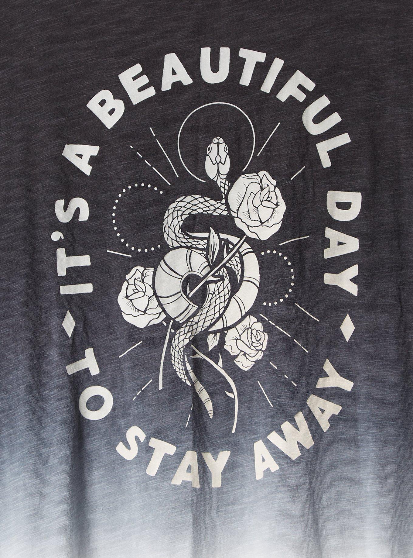 Plus Size Vintage Tee - Triblend Jersey Stay Away Ombre Black & White, DIP DYE, alternate