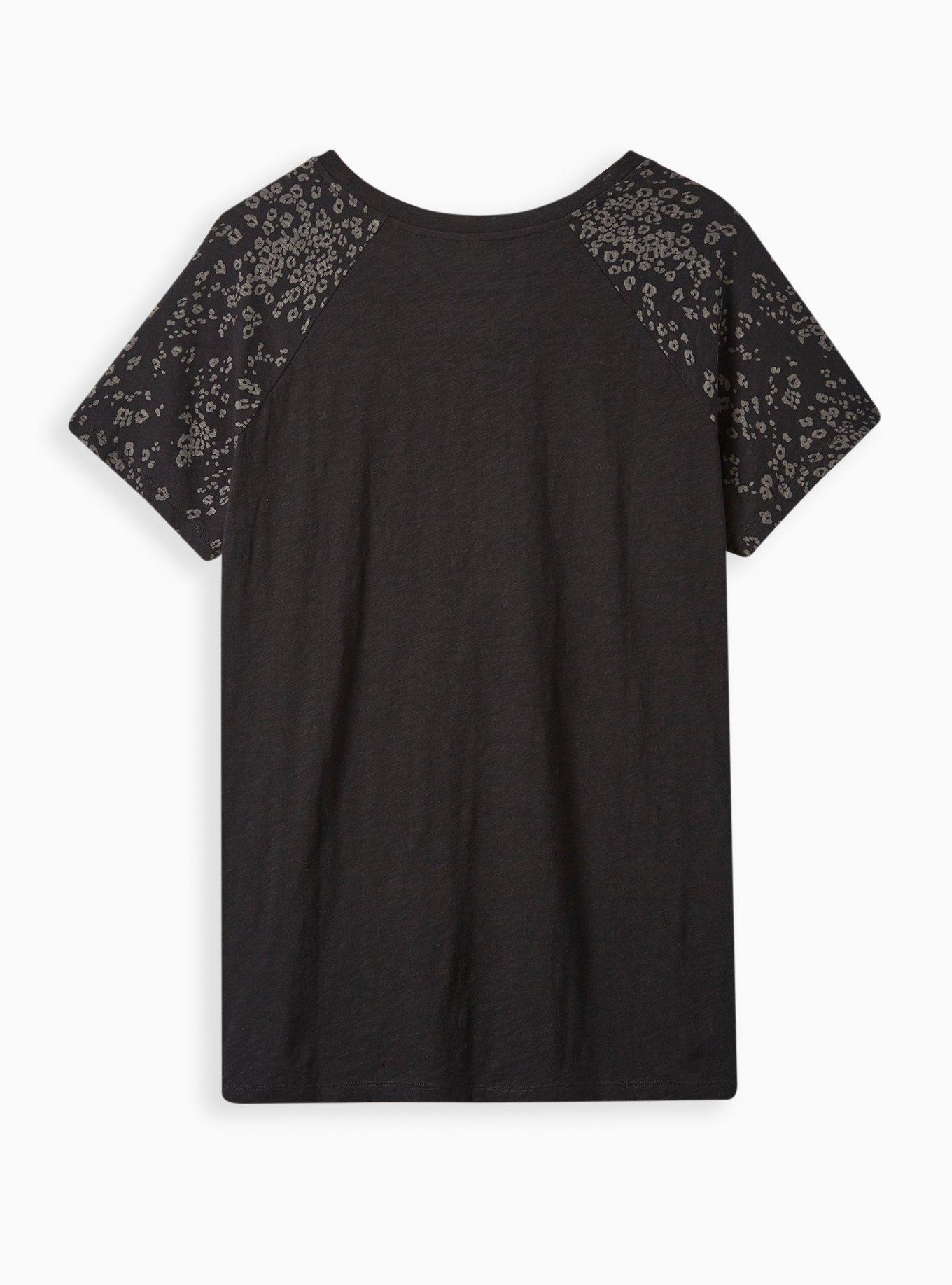 Classic Fit Heritage Slub Crew Neck Raglan Short Sleeve Tee, LEOPARD, alternate