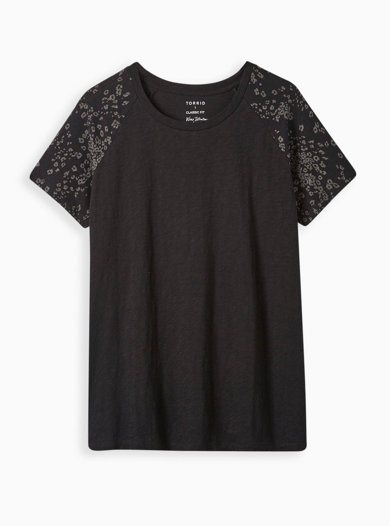 Classic Fit Heritage Slub Crew Neck Raglan Short Sleeve Tee, LEOPARD, hi-res