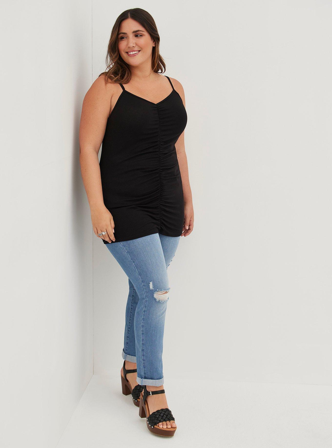 Plus Size - Knit Rib Cinched Front V-Neck Cami - Torrid