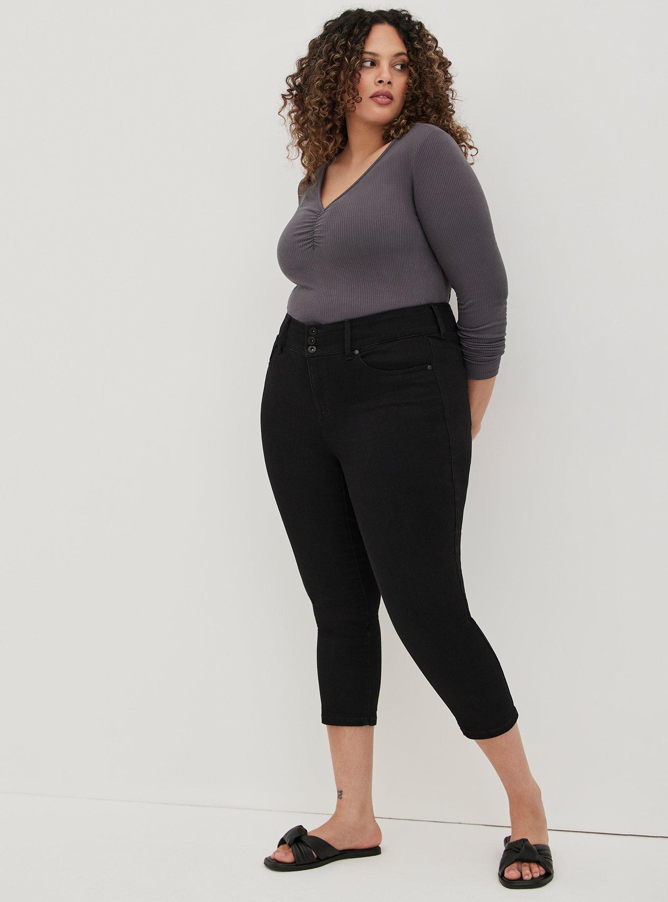 Plus Size Cinch Front Top - Rib Slate, GREY, alternate