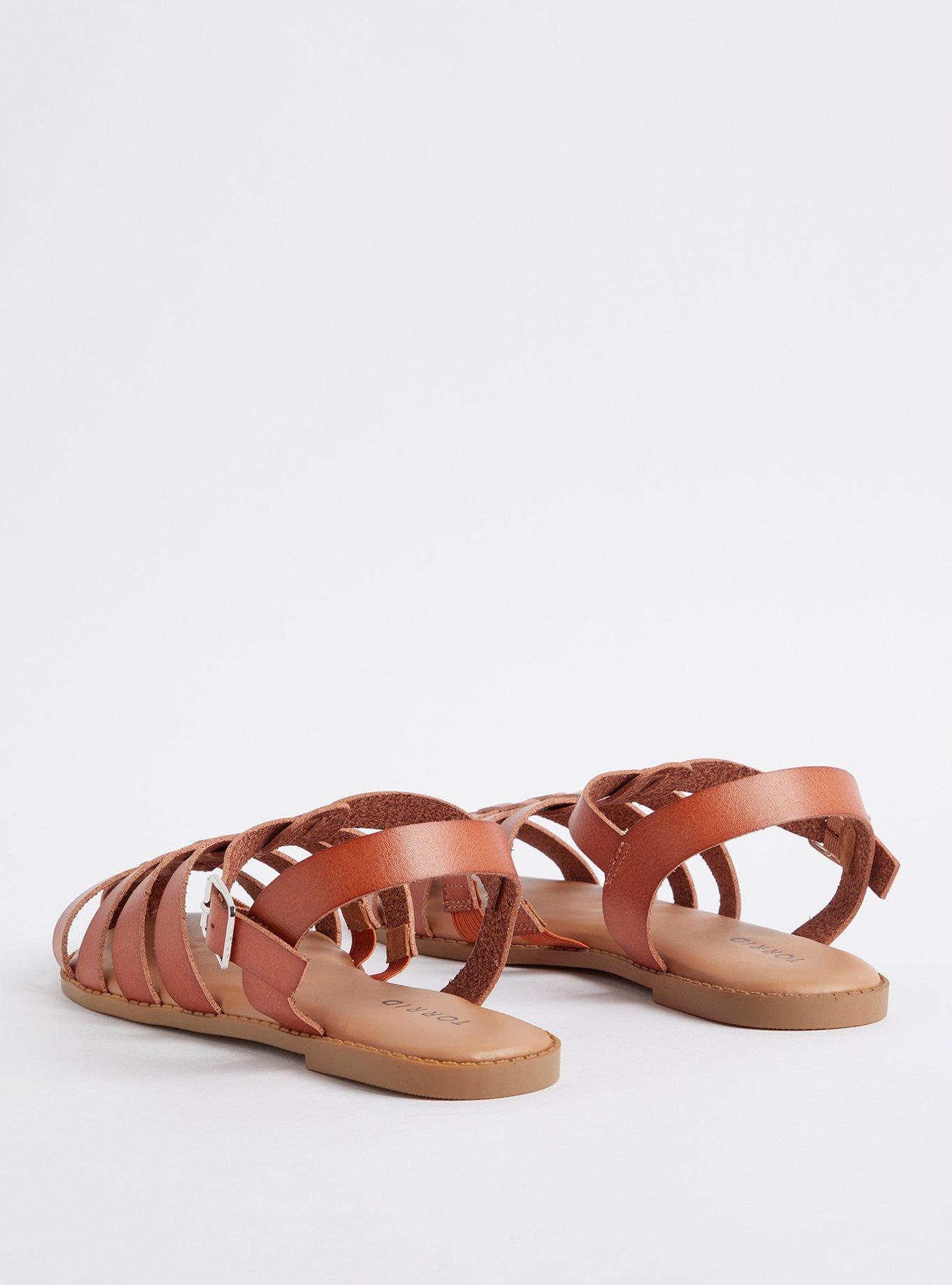 Faux Leather Fisherman Sandal (WW), COGNAC, alternate