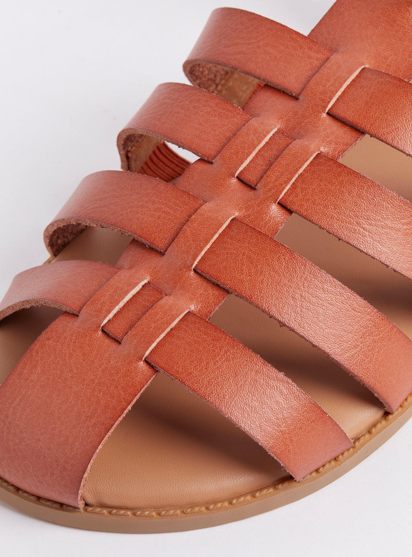 Faux Leather Fisherman Sandal (WW), COGNAC, alternate