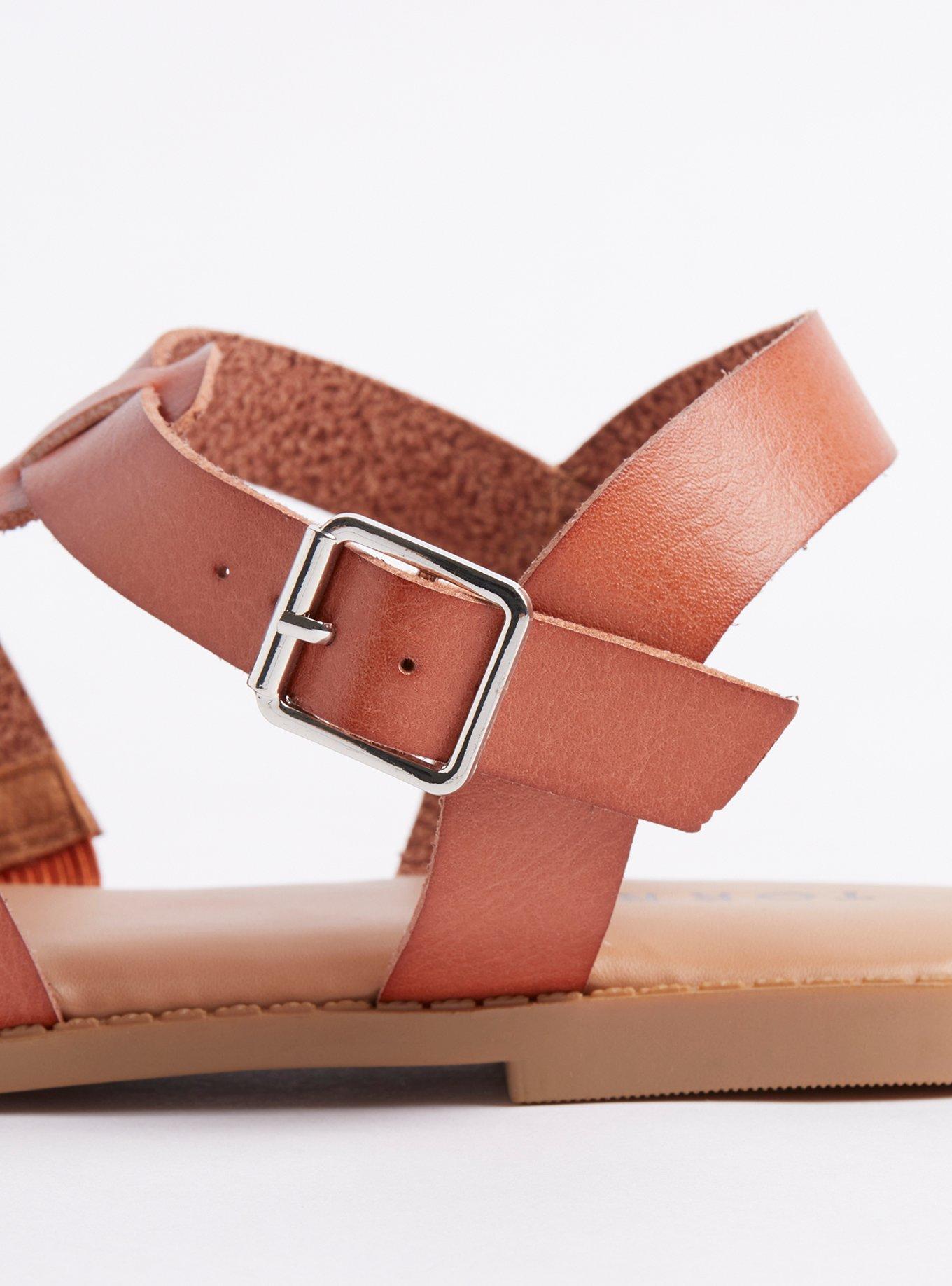 Faux Leather Fisherman Sandal (WW), COGNAC, alternate