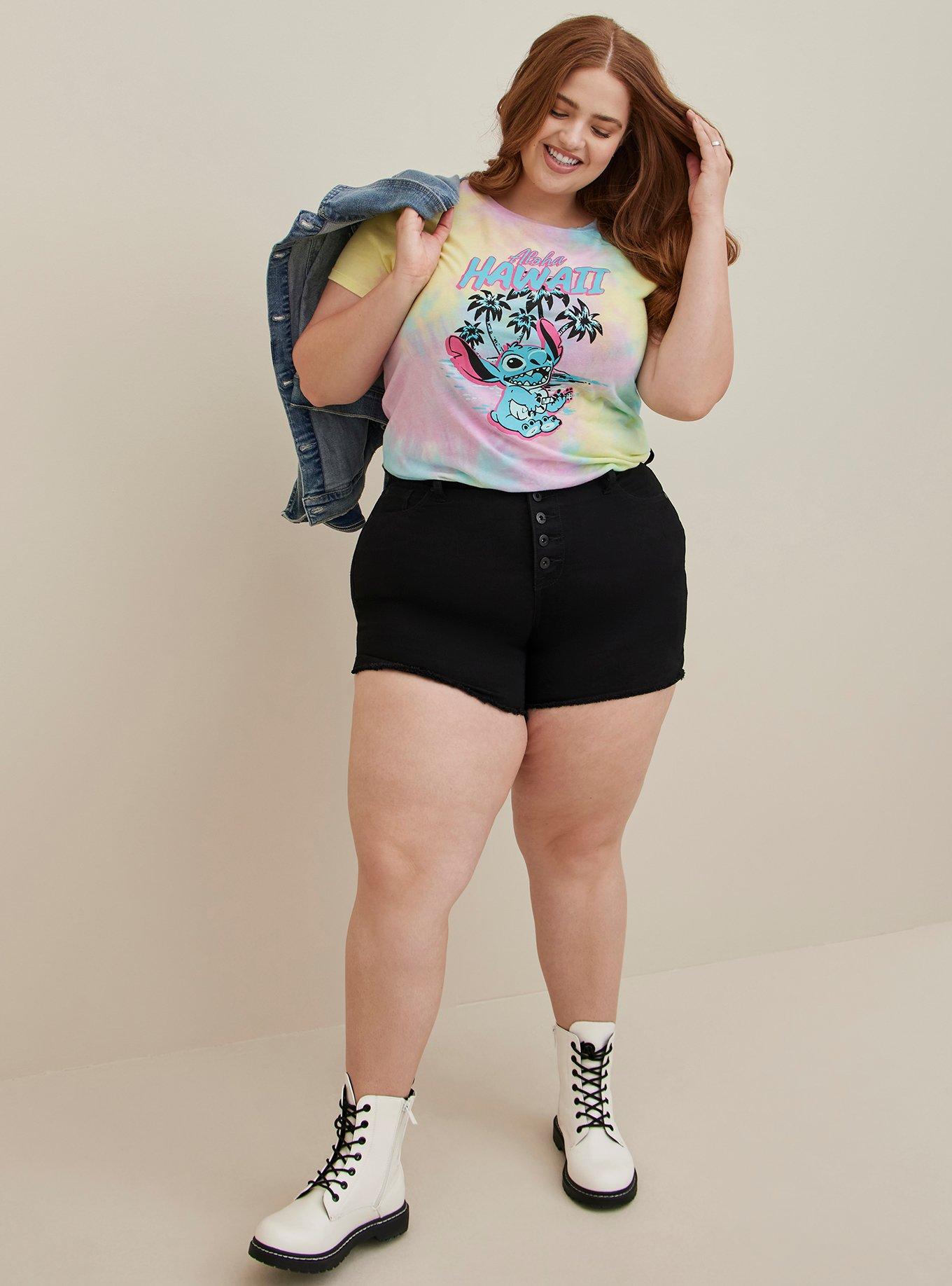 Plus Size Disney Lilo & Stitch Distressed Top - Triblend Jersey Aloha Stitch Tie-Dye Multi, MULTI TIE DYE, alternate