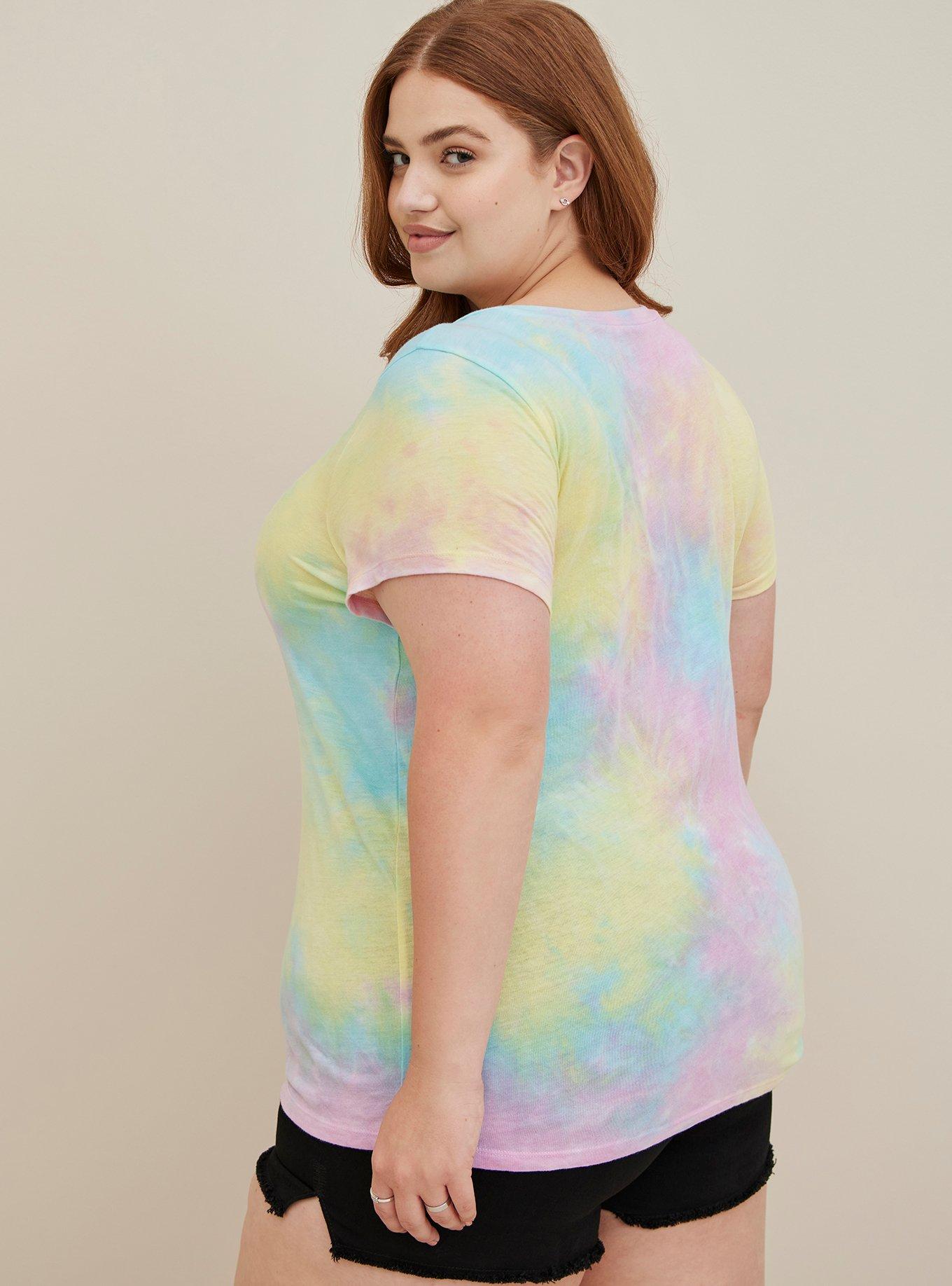 Plus Size Disney Lilo & Stitch Distressed Top - Triblend Jersey Aloha Stitch Tie-Dye Multi, MULTI TIE DYE, alternate
