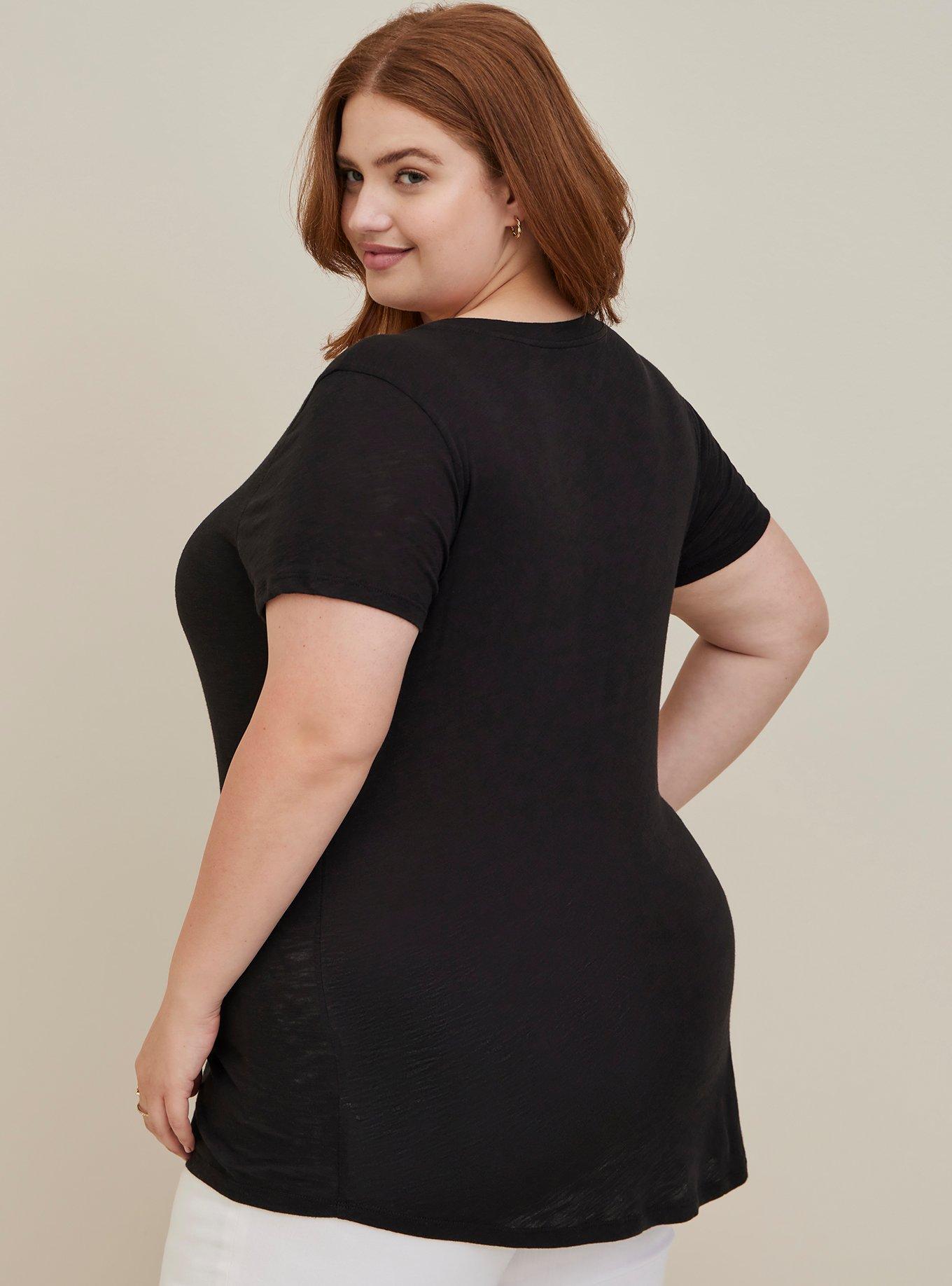 Plus Size Disney Emperor's New Groove V-Neck Tunic - Cotton No Touchy Black, DEEP BLACK, alternate