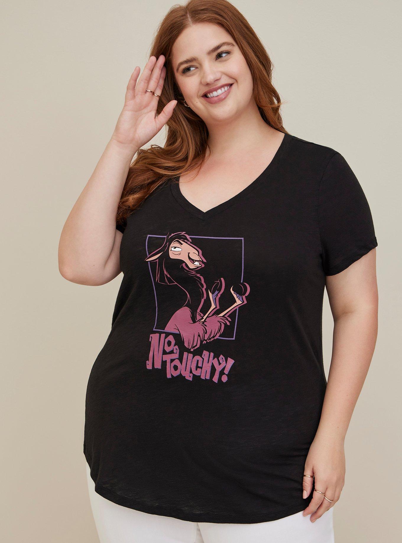 Plus Size Disney Emperor's New Groove V-Neck Tunic - Cotton No Touchy Black, DEEP BLACK, alternate