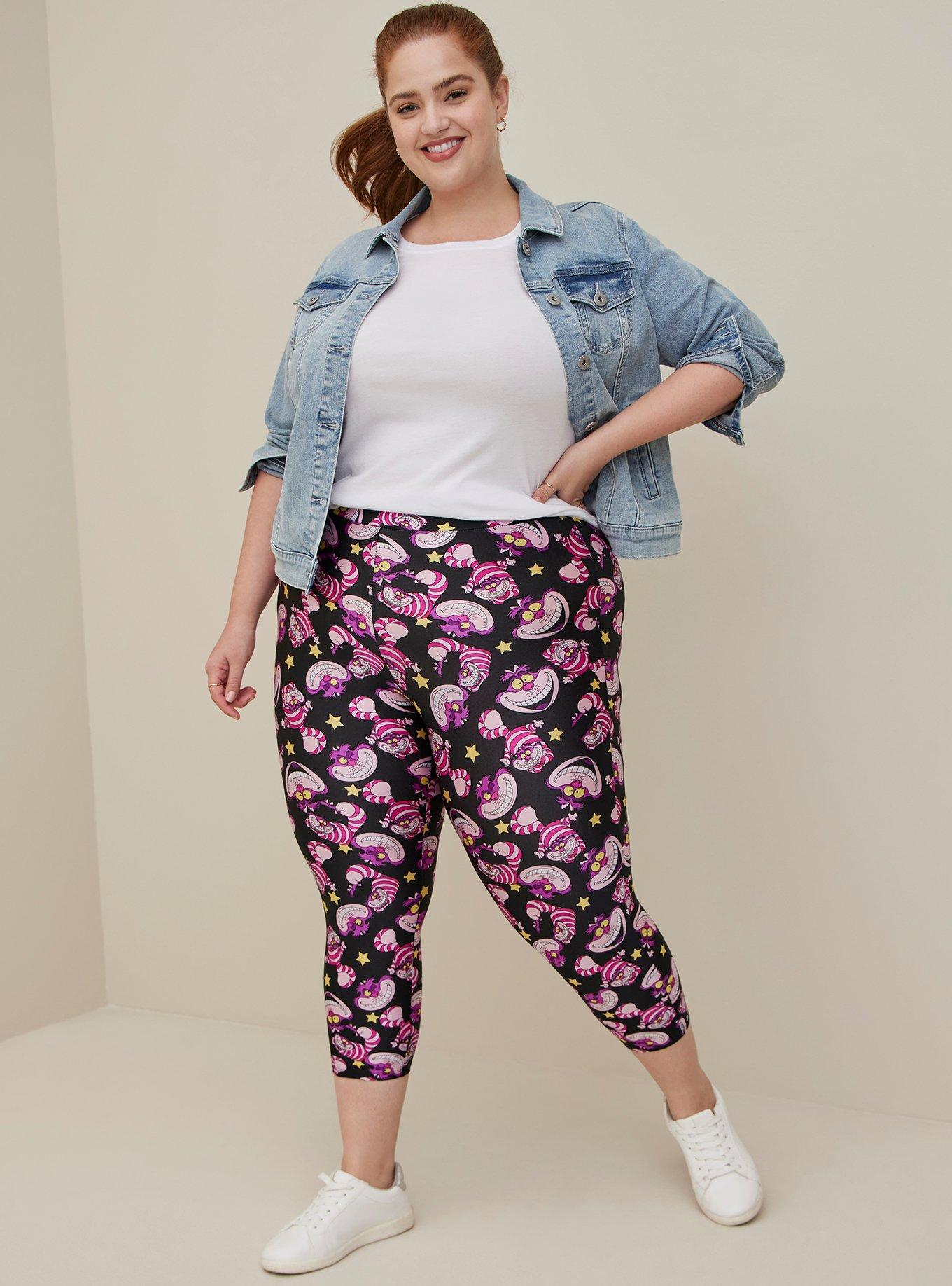 Disney Alice In Wonderland Platinum Capri Legging - Liquid Black Cheshire Cat, MULTI, alternate