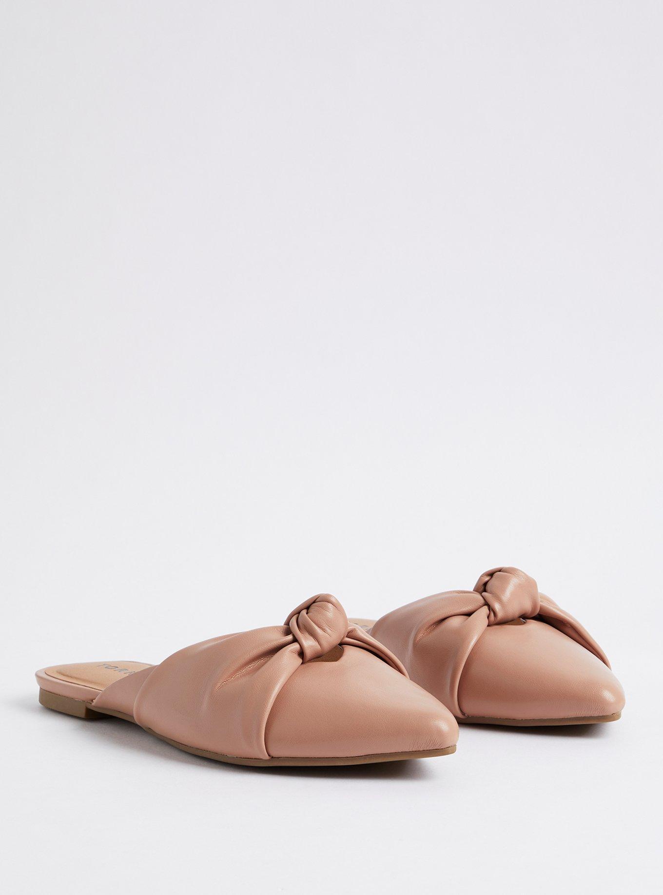 Plus Size Twisted Pointed Toe Mule (WW), BLUSH, hi-res