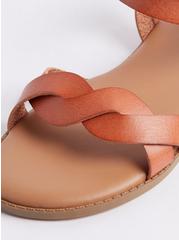 Plus Size Ankle Strap Braided Sandal (WW), COGNAC, alternate