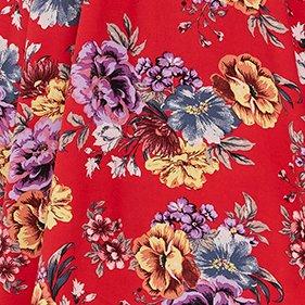 Plus Size Mini Challis Hanky Hem Dress, FLORAL MULTI, swatch