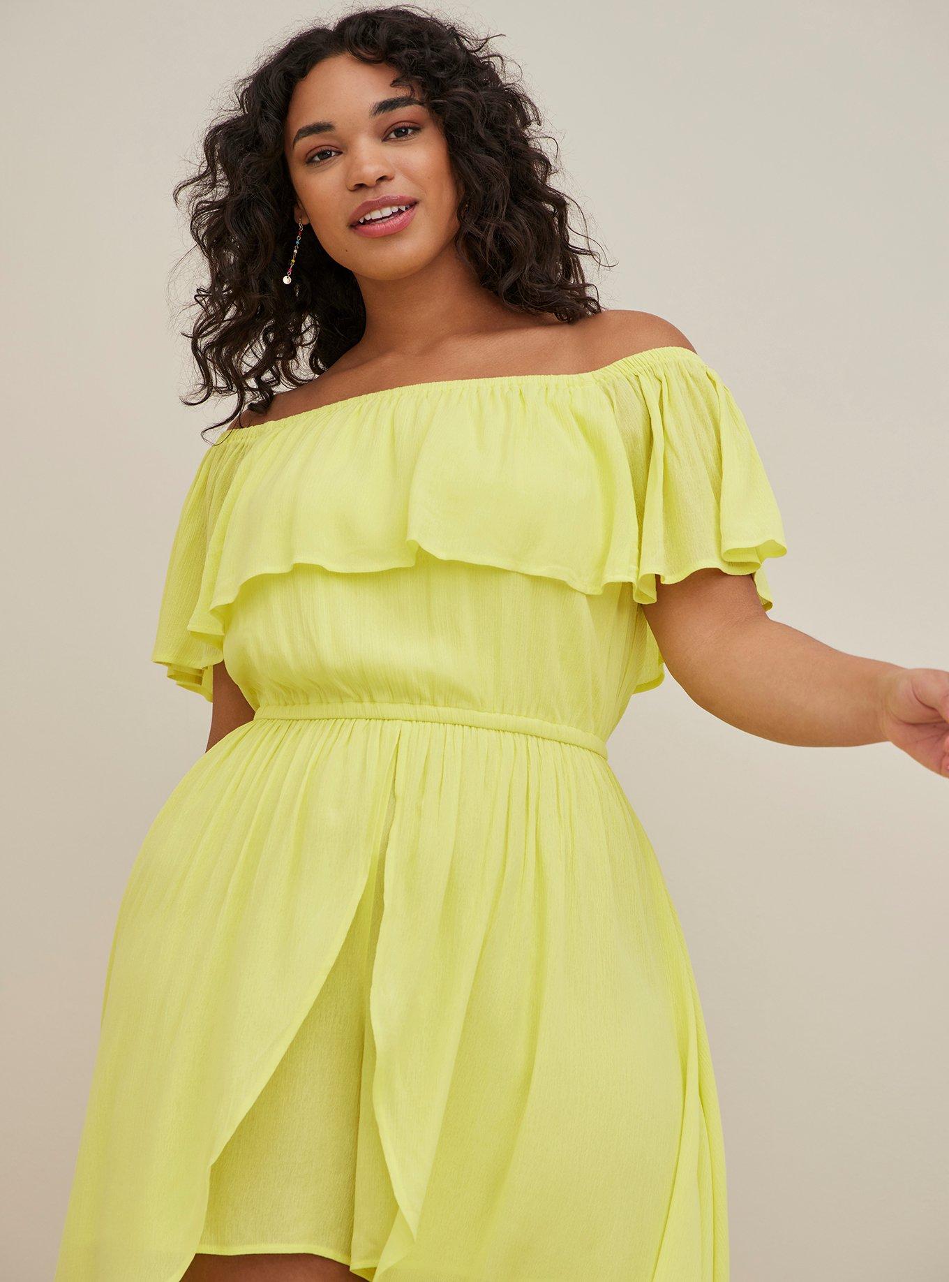 Plus Size Midi Gauze Off-Shoulder Walk-Through Dress Torrid