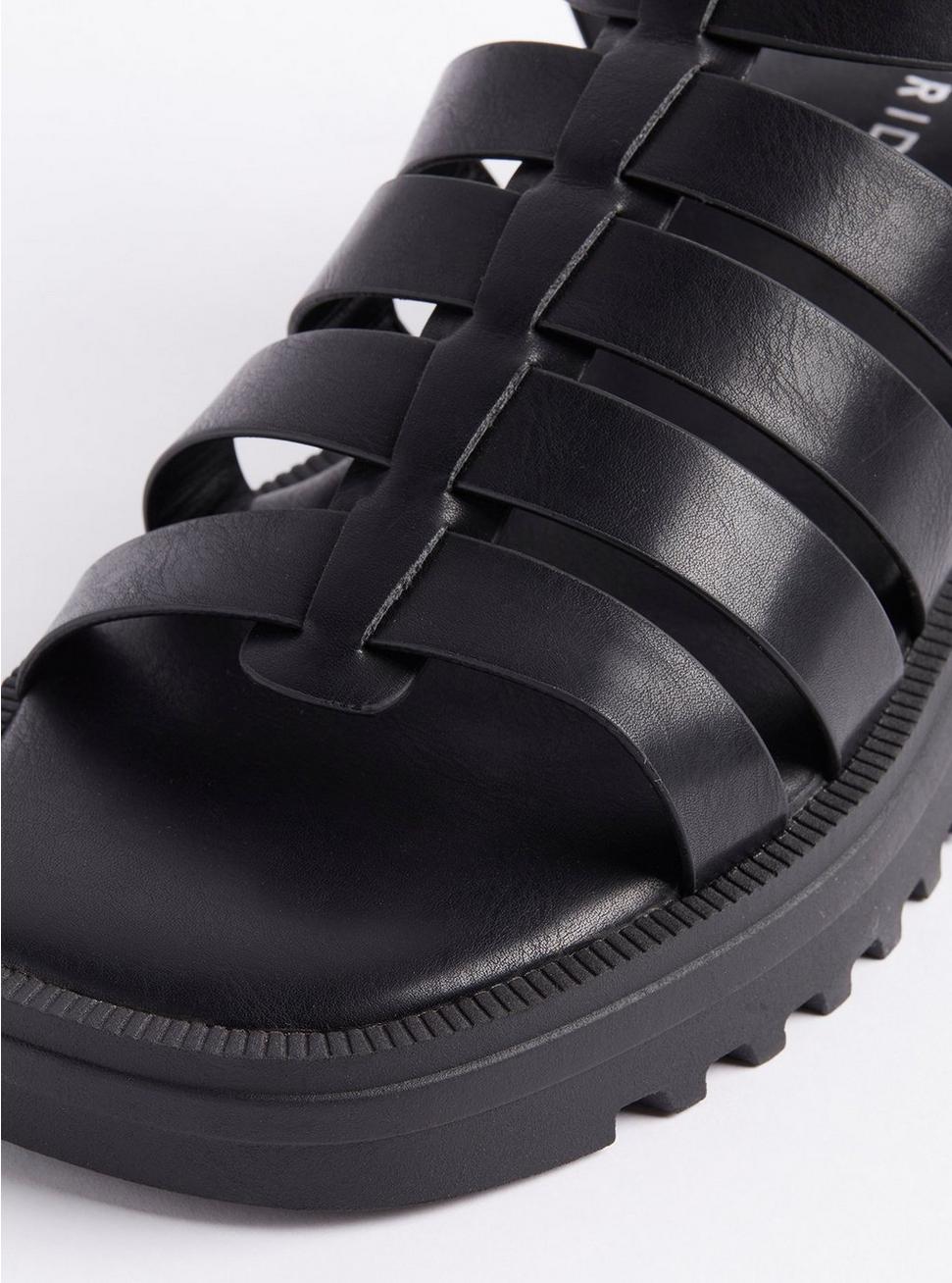 Plus Size Chunky Gladiator Sandal (WW), BLACK, alternate