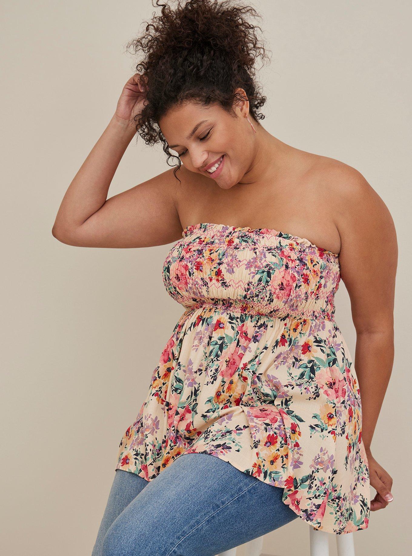 Plus Size - Rayon Slub Smocked Tube Top - Torrid