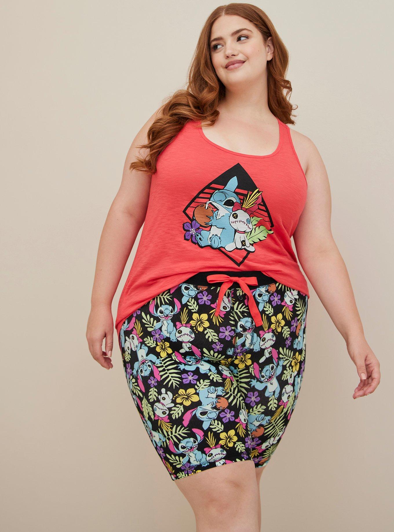 Plus Size - Disney Lilo & Stitch Sleep Bike Shorts - Cotton Stitch Black -  Torrid