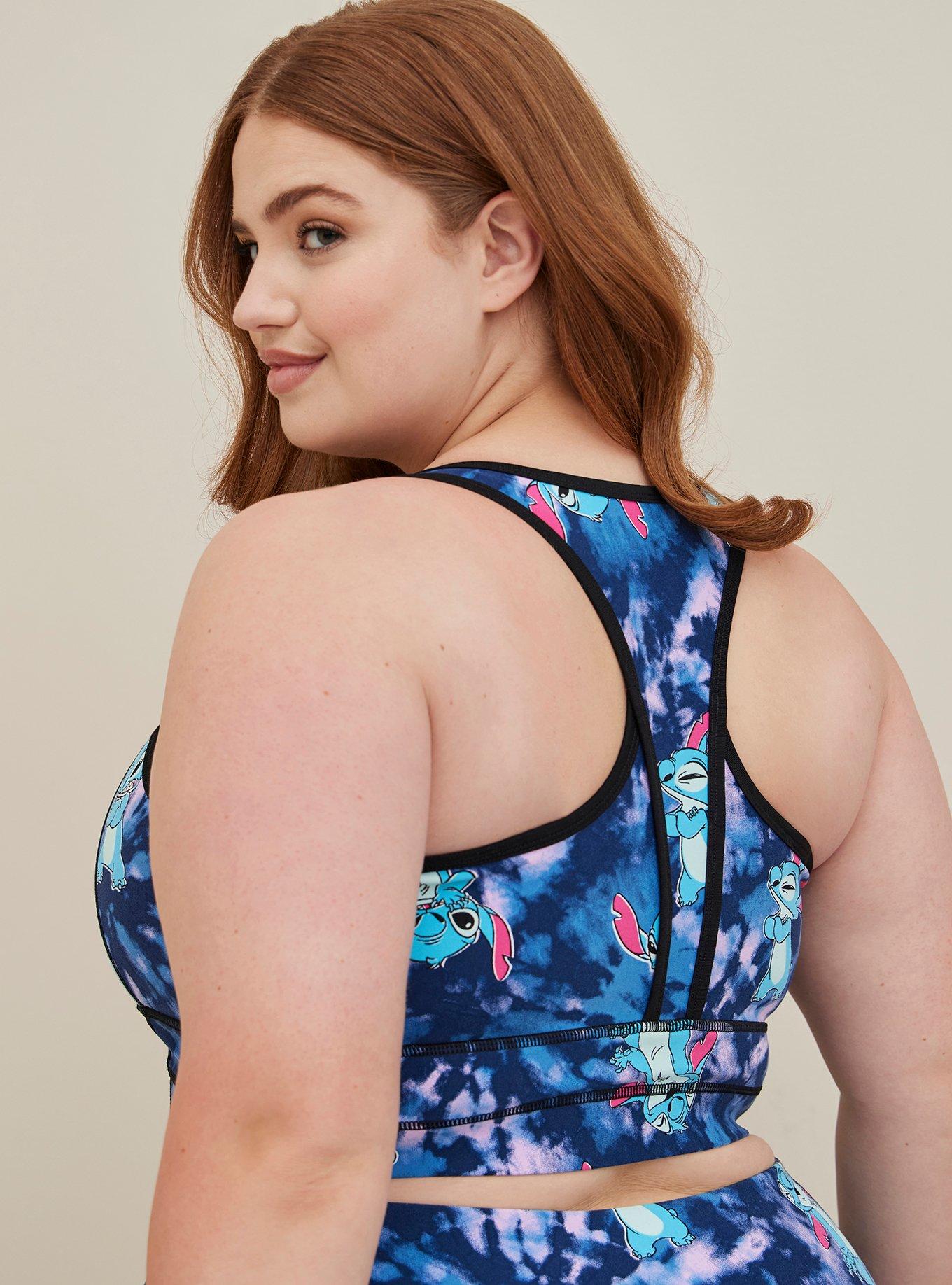 Plus Size - Disney Lilo & Stitch Longline Active Sports Bra - Super Soft  Performance Jersey Multi Stitch Dye - Torrid