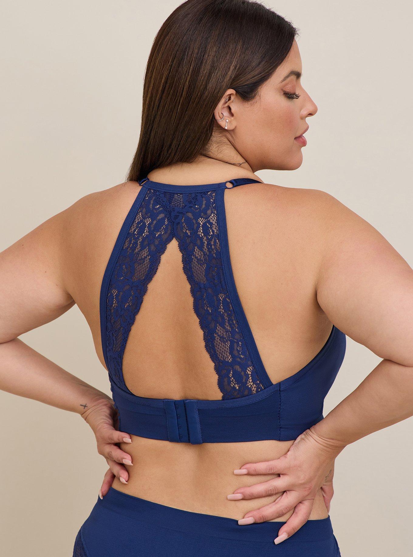 Lightly Lined Seamless Flirt Racerback Bralette, MEDIEVAL BLUE, alternate