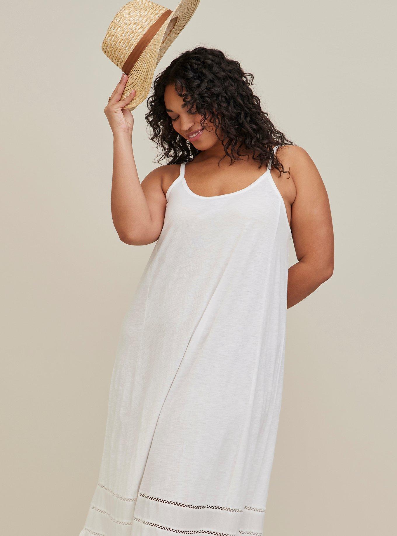 White crochet trim maxi cover outlet up